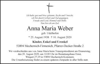 Anzeige von Anna Maria Weber von  Blickpunkt Euskirchen 