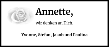 Anzeige von Annette  von Kölner Stadt-Anzeiger / Kölnische Rundschau / Express