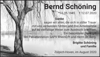 Anzeige von Bernd Schöning von  Blickpunkt Euskirchen 