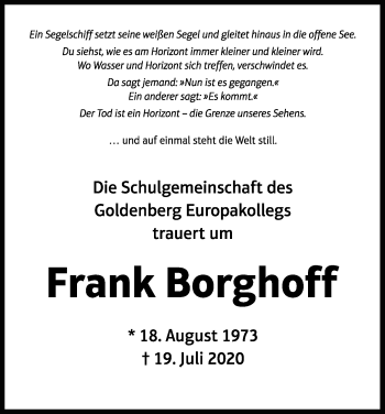 Anzeige von Frank Borghoff von Kölner Stadt-Anzeiger / Kölnische Rundschau / Express