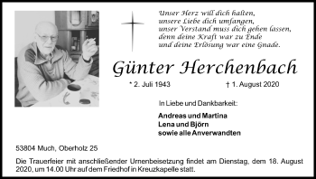 Anzeige von Günter Herchenbach von Kölner Stadt-Anzeiger / Kölnische Rundschau / Express