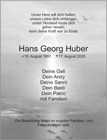 Anzeige von Hans Georg Huber von  Blickpunkt Euskirchen 