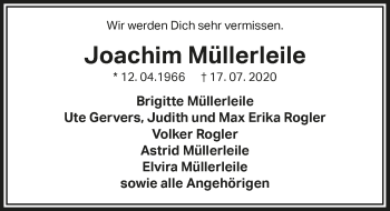 Anzeige von Joachim Müllerleile von  Schaufenster/Blickpunkt 
