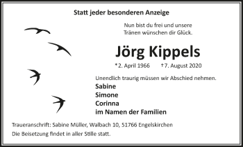 Anzeige von Jörg Kippels von  Anzeigen Echo 
