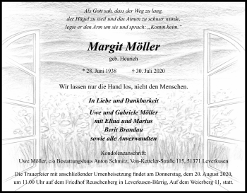 Anzeige von Margit Möller von Kölner Stadt-Anzeiger / Kölnische Rundschau / Express