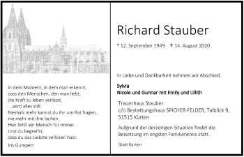 Anzeige von Richard Stauber von  Wochenende 