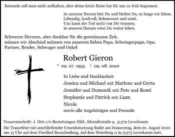 Anzeige von Robert Gieron von Kölner Stadt-Anzeiger / Kölnische Rundschau / Express