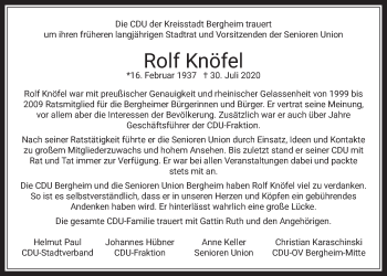 Anzeige von Rolf Knöfel von  Werbepost 
