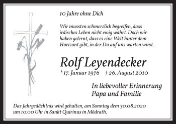 Anzeige von Rolf Leyendecker von  Werbepost 