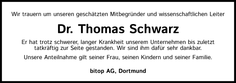  Traueranzeige für Thomas Schwarz vom 01.08.2020 aus Kölner Stadt-Anzeiger / Kölnische Rundschau / Express