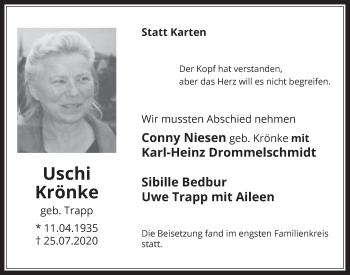 Anzeige von Uschi Krönke von  Werbepost 