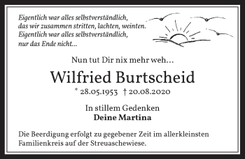 Anzeige von Wilfried Burtscheid von  Werbepost 