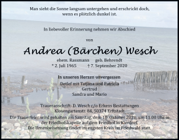 Anzeige von Andrea Wesch von  Werbepost 