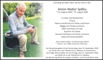 Anzeige von Anton Walter Spilles von  Blickpunkt Euskirchen 