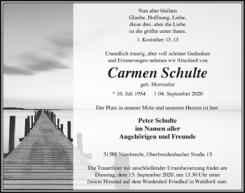 Anzeige von Carmen Schulte von  Lokalanzeiger 