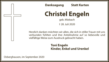 Anzeige von Christel Engeln von  Anzeigen Echo 