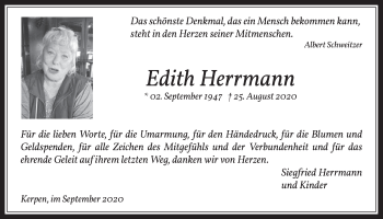 Anzeige von Edith Herrmann von  Werbepost 