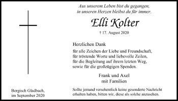 Anzeige von Ekku Kolter von Kölner Stadt-Anzeiger / Kölnische Rundschau / Express
