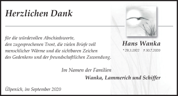 Anzeige von Hans Wanka von  Blickpunkt Euskirchen 