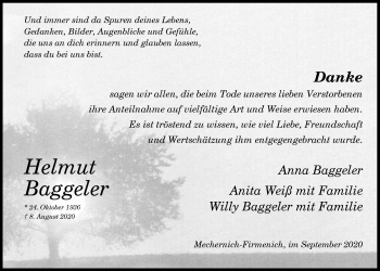 Anzeige von Helmut Baggeler von  Blickpunkt Euskirchen 