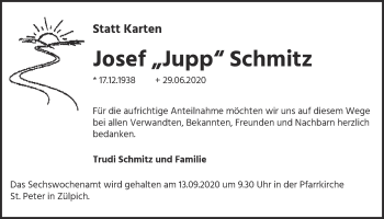 Anzeige von Josef Schmitz von  Blickpunkt Euskirchen 