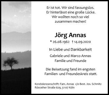 Anzeige von Jörg Annas von  Schlossbote/Werbekurier 