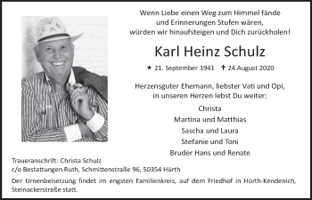 Anzeige von Karl Heinz Schulz von  Wochenende 
