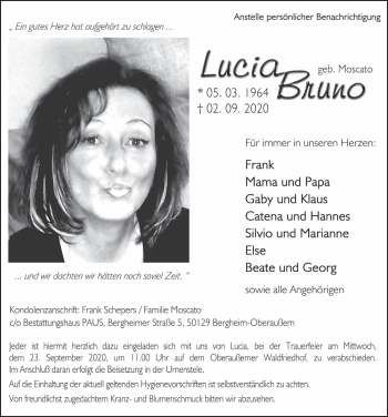Anzeige von Lucia Bruno von  Werbepost 