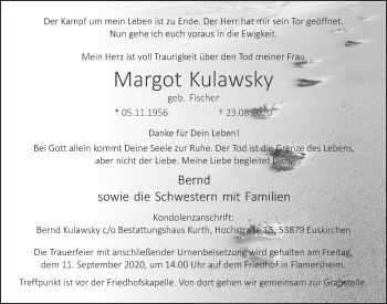 Anzeige von Margot Kulawsky von  Blickpunkt Euskirchen 