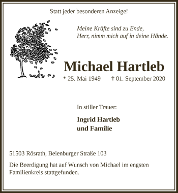 Anzeige von Michael Hartleb von  Bergisches Handelsblatt 
