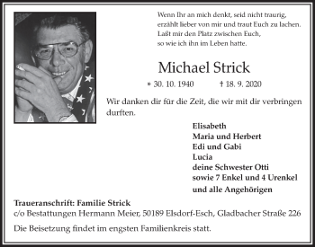 Anzeige von Michael Strick von  Werbepost 