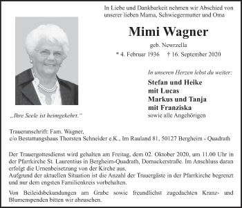 Anzeige von Mimi Wagner von  Werbepost 