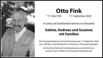 Anzeige von Otto Fink von Kölner Stadt-Anzeiger / Kölnische Rundschau / Express