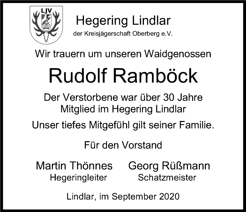  Traueranzeige für Rudolf Ramböck vom 05.09.2020 aus Kölner Stadt-Anzeiger / Kölnische Rundschau / Express