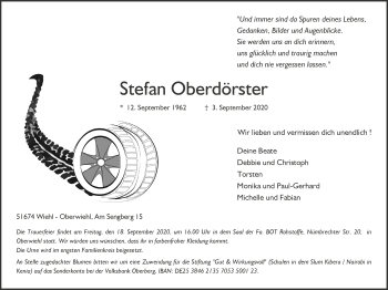 Anzeige von Stefan Oberdörster von  Anzeigen Echo 