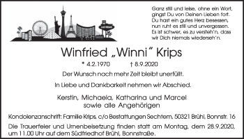 Anzeige von Winfried  Krips von  Schlossbote/Werbekurier 