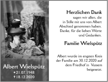 Anzeige von Albert Wielspütz von  Blickpunkt Euskirchen 