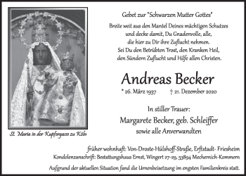 Anzeige von Andreas Becker von  Werbepost 