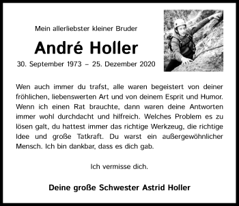 Anzeige von André Holler von Kölner Stadt-Anzeiger / Kölnische Rundschau / Express