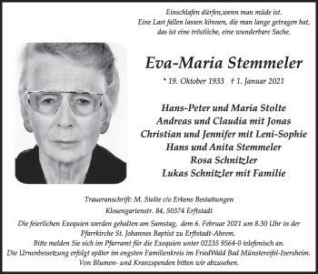 Anzeige von BEva-Maria Stemmeler von  Werbepost 