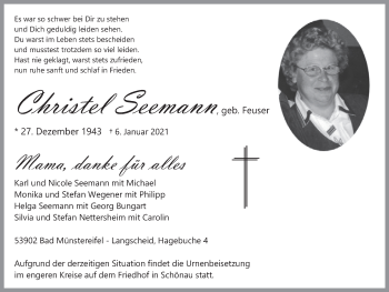 Anzeige von Christel Seemann von  Blickpunkt Euskirchen 