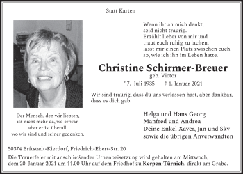 Anzeige von Christine Schirmer-Breuer von  Werbepost 
