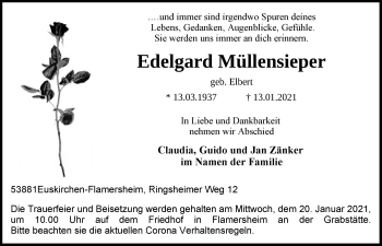 Anzeige von Edelgard Müllensieper von  Blickpunkt Euskirchen 