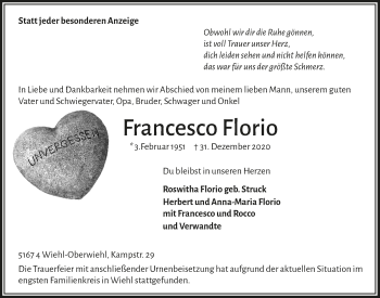 Anzeige von Francesco Florio von  Lokalanzeiger 