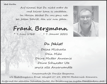 Anzeige von Frank Bergmann von  Blickpunkt Euskirchen 