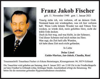 Anzeige von Franz Jakob Fischer von  Schlossbote/Werbekurier  Werbepost 
