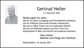 Anzeige von Gertrud Heller von  Werbepost 
