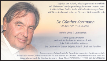 Anzeige von Günther Kortmann von Kölner Stadt-Anzeiger / Kölnische Rundschau / Express