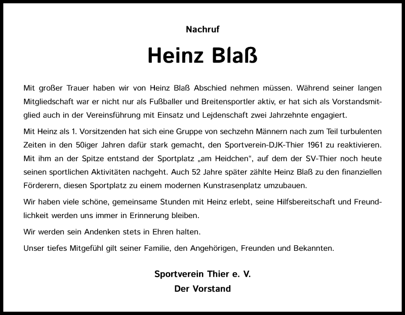  Traueranzeige für Heinz Blaß vom 09.01.2021 aus Kölner Stadt-Anzeiger / Kölnische Rundschau / Express
