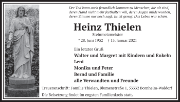 Anzeige von Heinz Thielen von  Schaufenster/Blickpunkt 